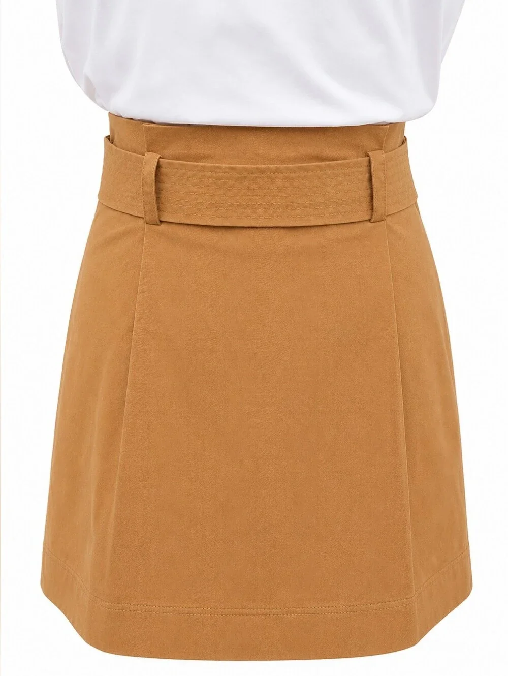 Veronica Beard Jeans Melany Dress White Camel Belted Utility NWT Size M
